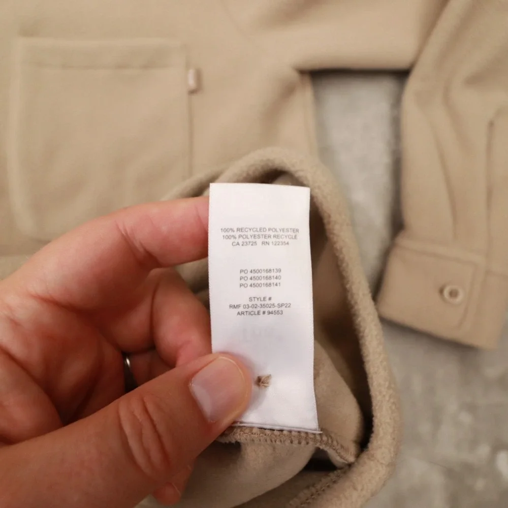 TNA Aritzia Beige Tan‎ Polar Shirt Jacket size XS Cozy Winter Outdoor